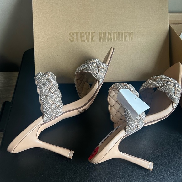 STEVE MADDEN Dymes Rhinestone Heeled Sandal - Nude - Picture 5 of 10
